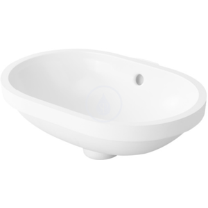 DURAVIT Bathroom_Foster Bezotvorové umyvadlo s přepadem, 430 mm x 280 mm, bílé umyvadlo, s WonderGliss 03364300001