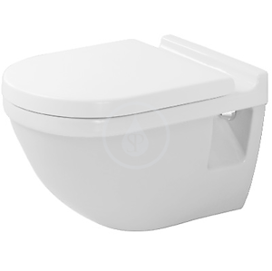 DURAVIT Starck 3 Závěsné WC s plochým splachováním, s WonderGliss, bílá 22010900001
