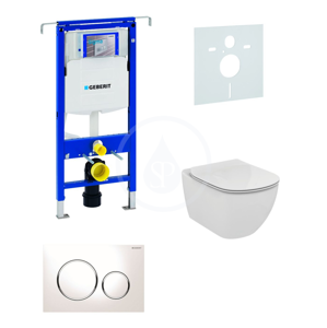 GEBERIT Duofix Modul pro závěsné WC s tlačítkem Sigma20, bílá/lesklý chrom + Ideal Standard Tesi WC a sedátko 111.355.00.5 NF4