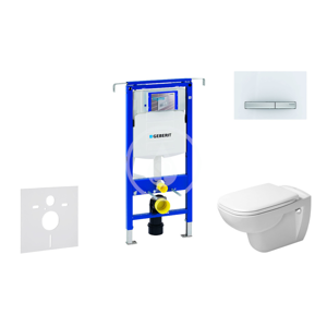 GEBERIT Duofix Modul pro závěsné WC s tlačítkem Sigma50, alpská bílá + Duravit D-Code WC a sedátko, Rimless, SoftClose 111.355.00.5 NH8