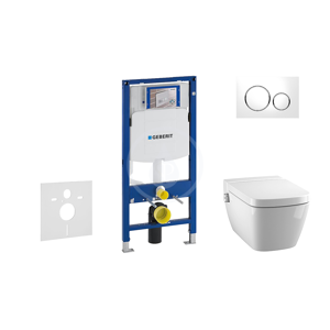GEBERIT Duofix Modul pro závěsné WC s tlačítkem Sigma20, bílá/lesklý chrom + Tece One sprchovací toaleta a sedátko, Rimless, SoftClose 111.300.00.5 NT4