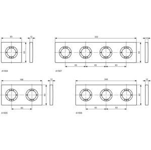 Ideal Standard ARCHIMODULE 3-otvorová rozeta 100 x 266 mm, chrom A963732AA