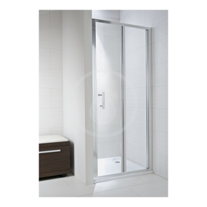 JIKA Cubito Pure Sprchové dveře skládací 800 L/P, sklo dekor arctic, stříbrná lesklá H2552410026661