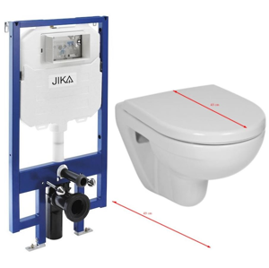 JIKA předstěnový instalační 8 cm systém bez tlačítka + WC JIKA LYRA PLUS 49 + SEDÁTKO DURAPLAST H894652 X LY3
