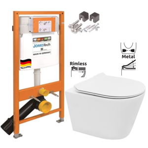 JOMOTech modul pro závěsné WC bez sedátka + WC REA TOMAS RIMFLESS + SEDÁTKO 174-91100700-00 TO1