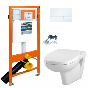 JOMOTech modul pro závěsné WC s bílou deskou + WC CERSANIT FACILE + SEDÁTKO DURAPLAST 174-91100900-00 FA1