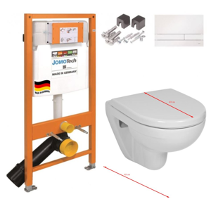 JOMOTech modul pro závěsné WC s bílou deskou + WC JIKA LYRA PLUS 49 + SEDÁTKO DURAPLAST 174-91100900-00 LY3