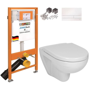 JOMOTech modul pro závěsné WC s bílou deskou + WC JIKA LYRA PLUS + SEDÁTKO DURAPLAST 174-91100900-00 LY6