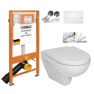 JOMOTech modul pro závěsné WC s bílou deskou + WC JIKA LYRA PLUS + SEDÁTKO DURAPLAST SLOWCLOSE 174-91100900-00 LY5