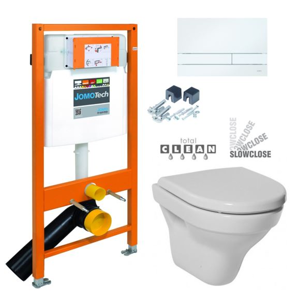 JOMOTech modul pro závěsné WC s bílou deskou + WC JIKA TIGO + SEDÁTKO DURAPLAST SLOWCLOSE 174-91100900-00 TI2