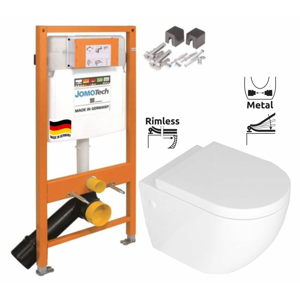 JOMOTech modul pro závěsné WC bez sedátka + WC REA CARLO MINI RIMFLESS + SEDÁTKO 174-91100700-00 CM1
