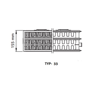 Kermi radiátor Profil bílá VM33 900 x 1100 Středový ventil vpravo FTP330901101R1K