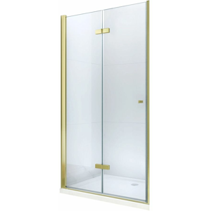 MEXEN Lima skládací sprchové dveře 100 cm, čiré sklo, zlatý se stěnovým profilem 856-100-000-50-00