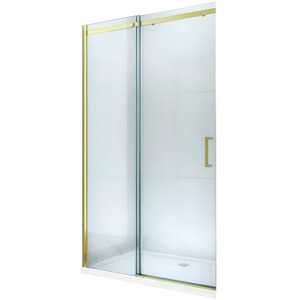 MEXEN Omega posuvné sprchové dveře 110 cm, transparent, zlatý se sadou pro niku 825-110-000-50-00