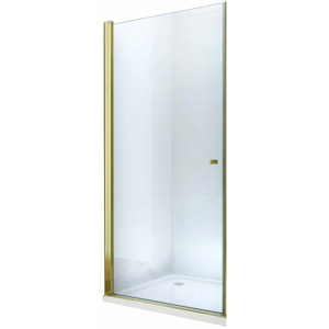 MEXEN Pretoria sprchové dveře křídlové 80 cm, transparent, zlatý se stěnovým profilem 852-080-000-50-00