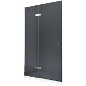 MEXEN ROMA křídlové dveře 120x190 cm 6mm, chrom, grafit se stěnovým profilem 854-120-000-01-40