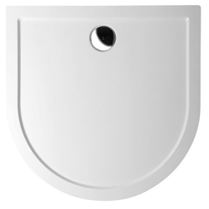POLYSAN ISA 90 sprchová vanička z litého mramoru, půlkruh 90x90cm, bílá 50511