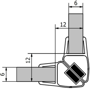 POLYSAN Sada dvou těsnění (magnet) na 6mm sklo, 2000mm, varianta roh M126