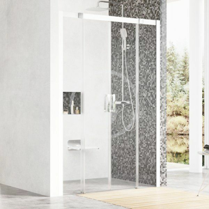 RAVAK Matrix Sprchové dveře posuvné MSD4-140, čtyřdílné, 1375-1415 mm, barva bílá/sklo transparent 0WKM0100Z1
