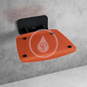 RAVAK Ovo B II Sprchové sedátko Orange/Black, 360x360 mm, černá/průsvitně oranžová B8F0000061