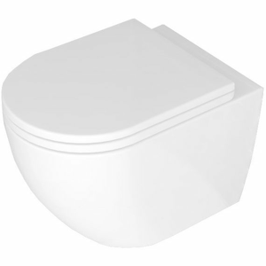 REA Závěsná WC mísa včetně sedátka RIMLESS Carlo Mini Basic bílá REA-C6200