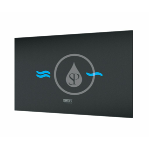 SANELA Nerezová WC Elektronické dotykové ovládání pro splachování WC, do montážního rámu SLR 21, černé sklo/modrá SLW 30F