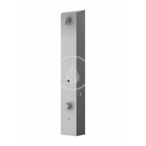 SANELA Nerezové sprchové panely Nástěnný sprchový panel na mincovní žetony, s termostatem, matný nerez SLZA 29T