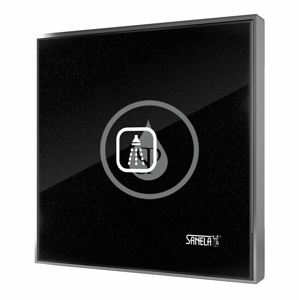 SANELA Příslušenství Dotykové tlačítko pro ovládání sprchy, metalická černá/bílá SLS 30D
