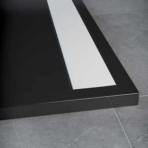 SanSwiss ILA sprchová vanička,obdélník 140x90x3,5 cm, černý granit-kryt bílý, 1400/900/35 WIA9014004154