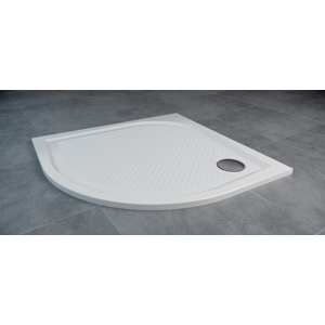 SanSwiss MARBLEMATE sprchová vanička bílá,čtvrtkruh R550 90x90x3 cm,900/30, WMR55090004