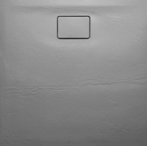 SAPHO ACORA vanička z litého mramoru, čtverec 90x90x3,5cm, šedá, dekor kámen AC022