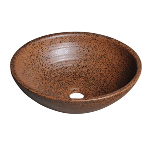 SAPHO ATTILA keramické umyvadlo, průměr 42,5 cm, terakota hnědá DK004