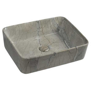 SAPHO DALMA keramické umyvadlo 48x13x38 cm, hranaté, grigio MM513