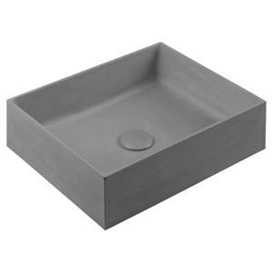 SAPHO FORMIGO betonové umyvadlo na desku, včetně výpusti, 47,5x36,5 cm, šedá FG019