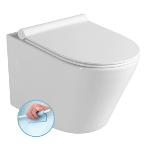 SAPHO PACO závěsná WC mísa, Rimless, vč. sedátka, 36x53 cm, bílá PZ1012R