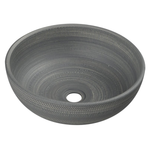 SAPHO PRIORI keramické umyvadlo, průměr 41 cm, 15 cm, šedá se vzorem PI024