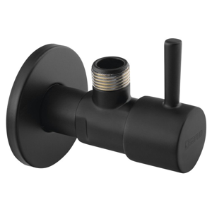 SAPHO Rohový ventil s rozetou, kulatý, 1/2"x 3/8" , černá mat SL015