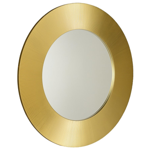 SAPHO SUNBEAM kulaté zrcadlo v dřevěném rámu ø 90cm, zlatá SB900