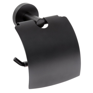 SAPHO X-ROUND BLACK držák toaletního papíru s krytem, černá XB702