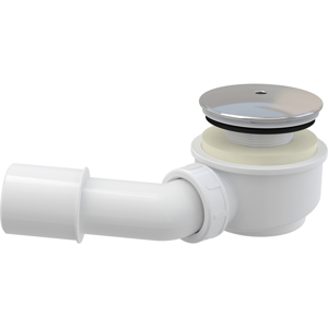 Alcaplast sifon pro sprchovéí vaničky 60mm SNÍŽENÝ v.65mm+koleno, chrom, 52l/min, Alca Plast, i pro keramické vaničky, nízký A471CR-60 A471CR-60