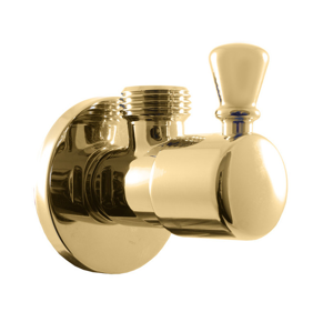 SLEZAK-RAV Rohový ventil s keramickým vrškem zlato, Barva: zlato ROH001Z
