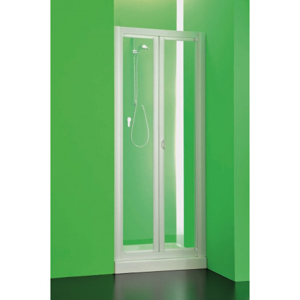Sprchová zástěna DOMINO 76 81 cm, 185 cm, Univerzální, Plast bílý, Čiré bezpečnostní sklo 3 mm BSDOM83S