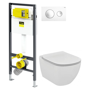 VIEGA Presvista modul DRY pro WC včetně tlačítka Style 20 bílé + WC Ideal Standard Tesi se sedátkem V771973 STYLE20BI TE3