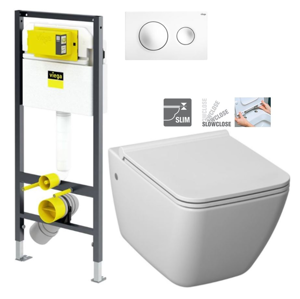 VIEGA Presvista modul DRY pro WC včetně tlačítka Style 20 bílé + WC JIKA PURE + SEDÁTKO SLOWCLOSE V771973 STYLE20BI PU2